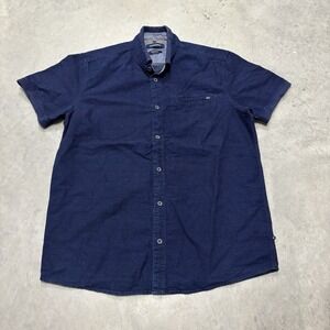 Bonobos Men's‎ Button Up Short Sleeve Shirt Blue W/ Polka Dots Casual Size Large